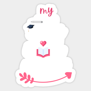 MY STUDY IS MY VALENTINE - book lover Sticker